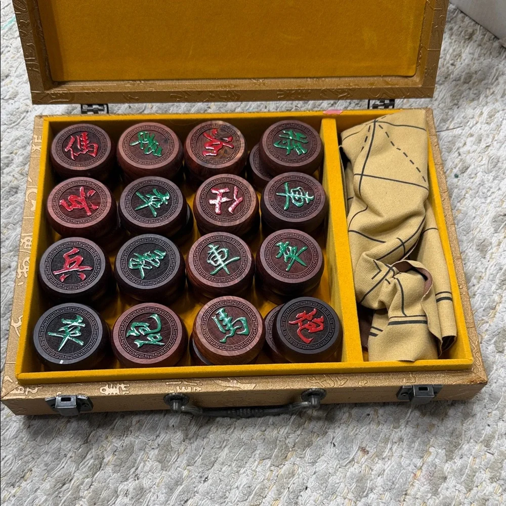 Chinese Chess (Xiangqi) Set with Wooden Pieces - Picture 1 of 4